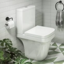 Anzio Square Close Coupled Toilet + Soft Close Seat