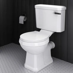 Arezzo Traditional Toilet with Chrome + Matt Black Lever