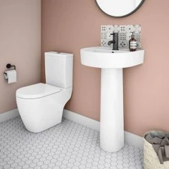 Bianco Close Coupled Modern Toilet + Soft Close Seat 12 Bianco Close Coupled Modern Toilet + Soft Close Seat -toilet shop BWCSC d4 460