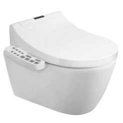 Loxley Wall Hung Smart Toilet with Bidet Wash Function, Heated Seat + Dryer
